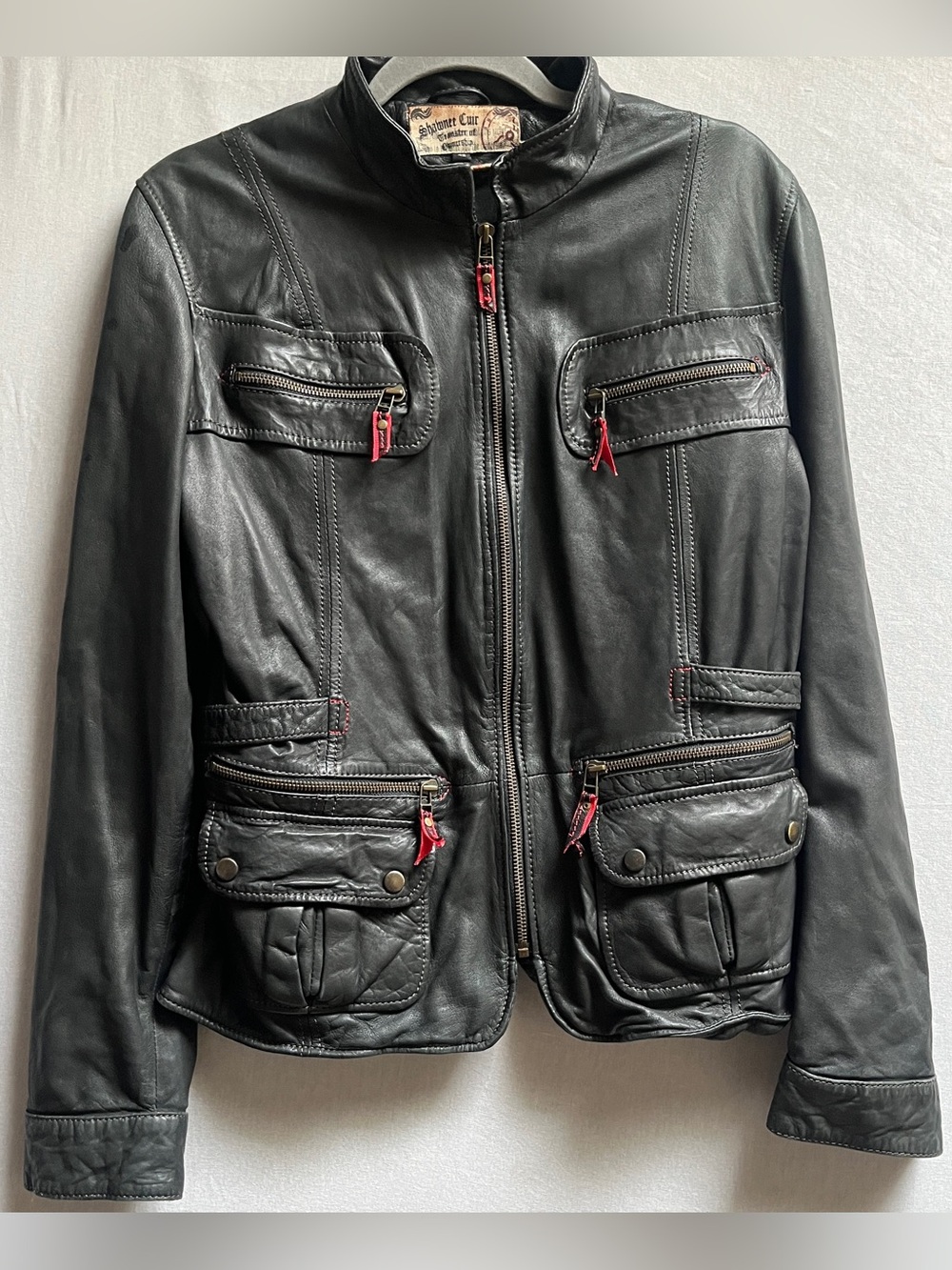 Vintage Shawnee Genuine Leather Zip Front Jacket Size 10